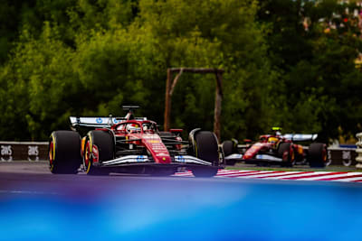 Charles Leclerc scharf wir ungarische Paprika, Lewis Hamilton unscharf unter ferner liefen