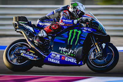 Fabio Quartararo am Dienstag mit dem auffällig langen Auspuffendrohr