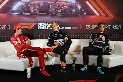 Charles Leclerc, Oscar Piastri und George Russell