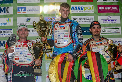 Dave Meijerink (Mitte) siegte vor Kenneth Kruse Hansen (l.) und Romano Hummel (r.)