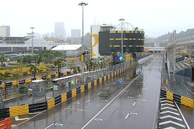 Regen sorgte in Macau für die Absage des freien Trainings
