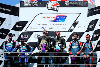 Das Podium nach dem Sprintrennen in Estoril