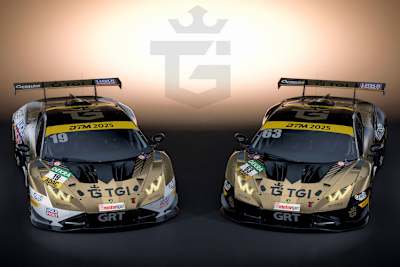 Luca Engstler und Jordan Pepper werden mit goldfarbenen Lamborghini antreten