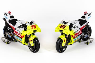 Die frisch lackierten GP23 von Bezzecchi und Di Giannantonio für die Saison 2024