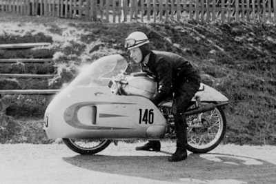 Horst Fügner auf dem Sachsenring 1956