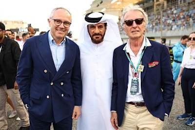 Luca di Montezemolo (r.) mit Formel-1-CEO Stefano Domenicali (l.) und FIA-Präsident Mohammed Ben Sulayem