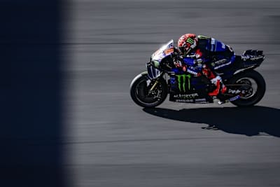 Yamaha-Werksfahrer Fabio Quartararo beim positiven Test in Misano
