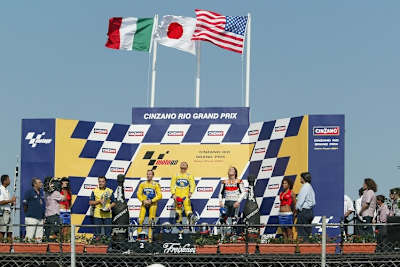 Beim letzten GP in Brasilien 2004 triumphierten Makoto Tamada, Max Biaggi und Nicky Hayden