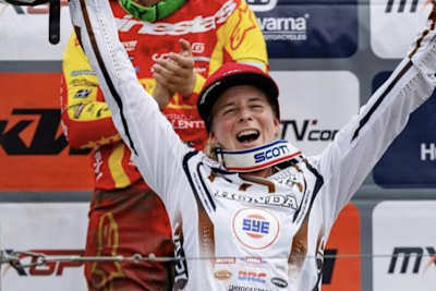 Larissa Papenmeier auf dem Podium