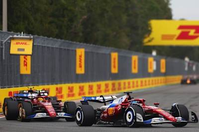 Lewis Hamilton musste sich am Heck von Charles Leclerc in Geduld üben