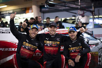 Weltmeister 2024: (v.li.) André Lotterer, Kévin Estre und Laurens Vanthoor