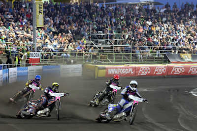 Leon Madsen (vorne) freute sich über die prächtige Kulisse in Güstrow