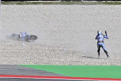 Alex Marquez verunfallte in Führung liegend in Kurve 10 des Circuit de Catalunya