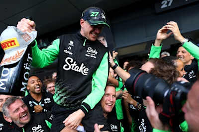 Nico Hülkenberg und das Sauber-Team waren nach dem Rennen in Silverstone in Feierlaune