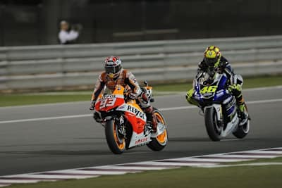 Marc Marquez und Valentino Rossi 2013 in Katar