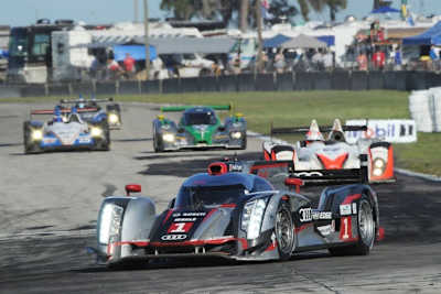 Ein Audi R18 beim WEC-Debüt 2012 in Sebring