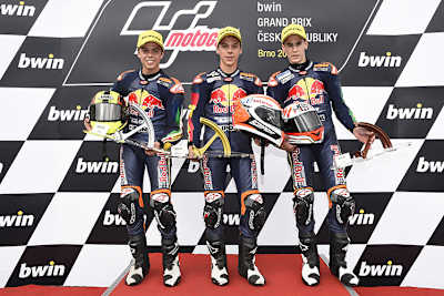 Wer erkennt sie? Fabio Di Giannantonio, Joan Mir und Stefano Manzi .