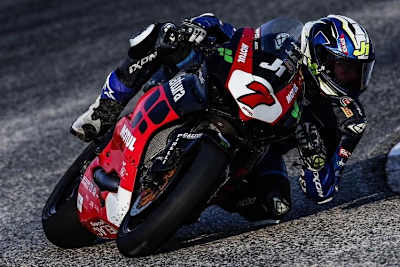 Lorenzo Baldassarri  kommt mit der V2-Ducati in Schwung