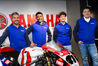 Frank Brouwer, Dylan Czarkowski, Jan Mohr und Yamaha-Mann Mario Janssen