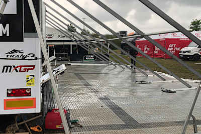 Aufbauarbeiten am Donnerstag