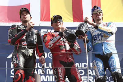 Marco Bezzecchi, Marc und Alex Marquez in Misano