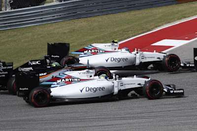 Nico Hülkenberg im Williams-Sandwich von Felipe Massa und Valtteri Bottas