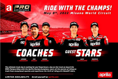 Aprilia Pro Experience: Lernen von den schnellsten Aprilia-Fahrern auf der Rennstrecke von Misano