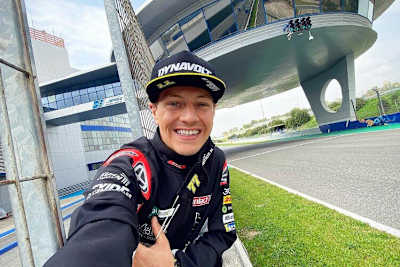 Dominique Aegerter traf am Montag in Jerez ein