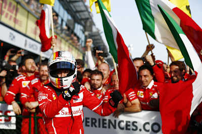 Sebastian Vettel nach seinem Sieg