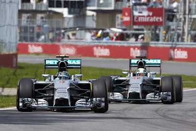 Sollen auf die Konkurrenz achten: Nico Rosberg und Lewis Hamilton