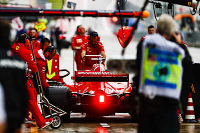 Der Motor von Ferrari läuft