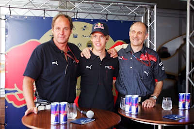 Gerhard Berger, Sebastian Vettel und Franz Tost 2008