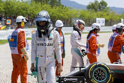 Nico Rosberg und Lewis Hamilton in Spanien