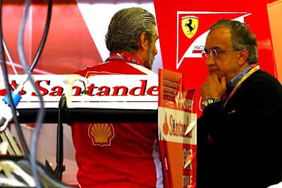 Ferrari-Teamchef Maurizio Arrivabene mit Firmenchef Sergio Marchionne