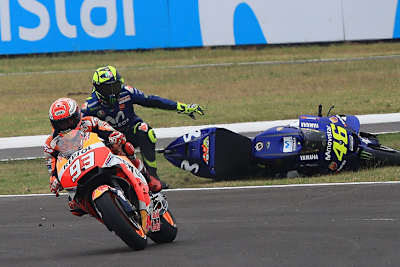 Marc Márquez brachte Valentino Rossi in Argentinien zu Fall