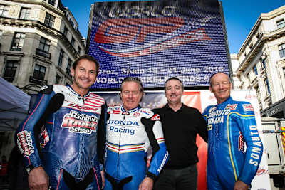 Wayne Gardner (2. v. li.) überzeugte Legenden wie Freddie Spencer und Christian Sarron von einer Teilnahme am «World GP Bike Legends Race»