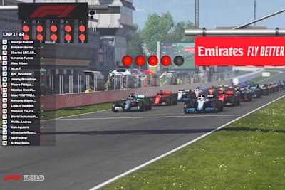 Start zum virtuellen Formel-1-Rennen in Spanien