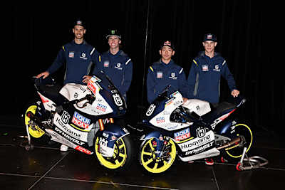 Die beiden GP-Teams: Tulovic und Binder, rechts daneben Sasaki und Veijer