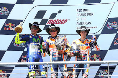 Valentino Rossi, Sieger Marc Márquez und Dani Pedrosa