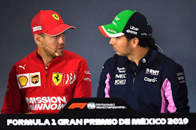 Sebastian Vettel und Sergio Pérez in Mexiko 2019