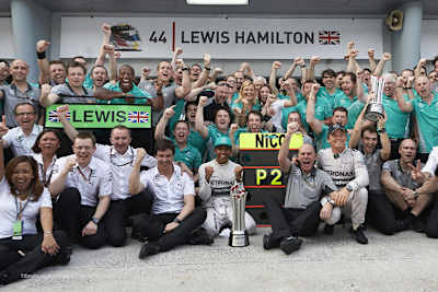 So feierte die Mercedes-Truppe in Malaysia