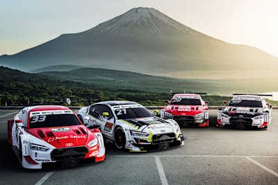 Die vier Audi RS 5 DTM