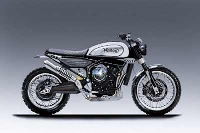 Norton Scrambler 650: Erst eine Zeichnung, aber eine mit realem Hintergrund