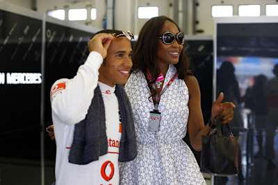 Lewis Hamilton in Begleitung von Naomi Campbell