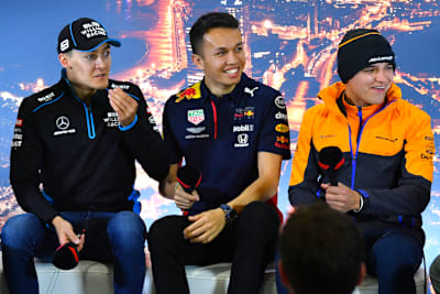 George Russell, Alexander Albon und Lando Norris