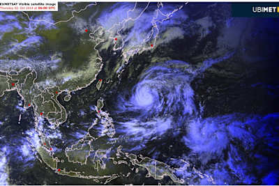 Der Wirbelsturm im Satellitenbild