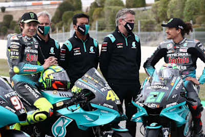 Valentino Rossi, Wilco Zeelenberg, Razlan Razali, Johan Stigefelt und Franco Morbidelli am Donnerstag in Jerez