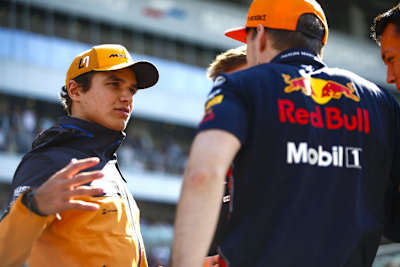 Lando Norris mit Max Verstappen in Sotschi