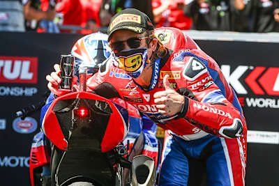 Alvaro Bautista eroberte den ersten Podestplatz für Honda