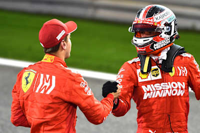 Sebastian Vettel und Charles Leclerc